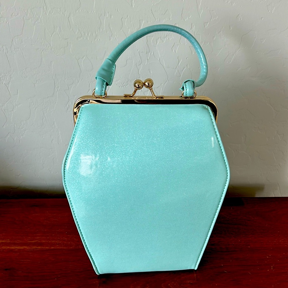 Baby Blue Sparkly Tatyana Coffin Purse